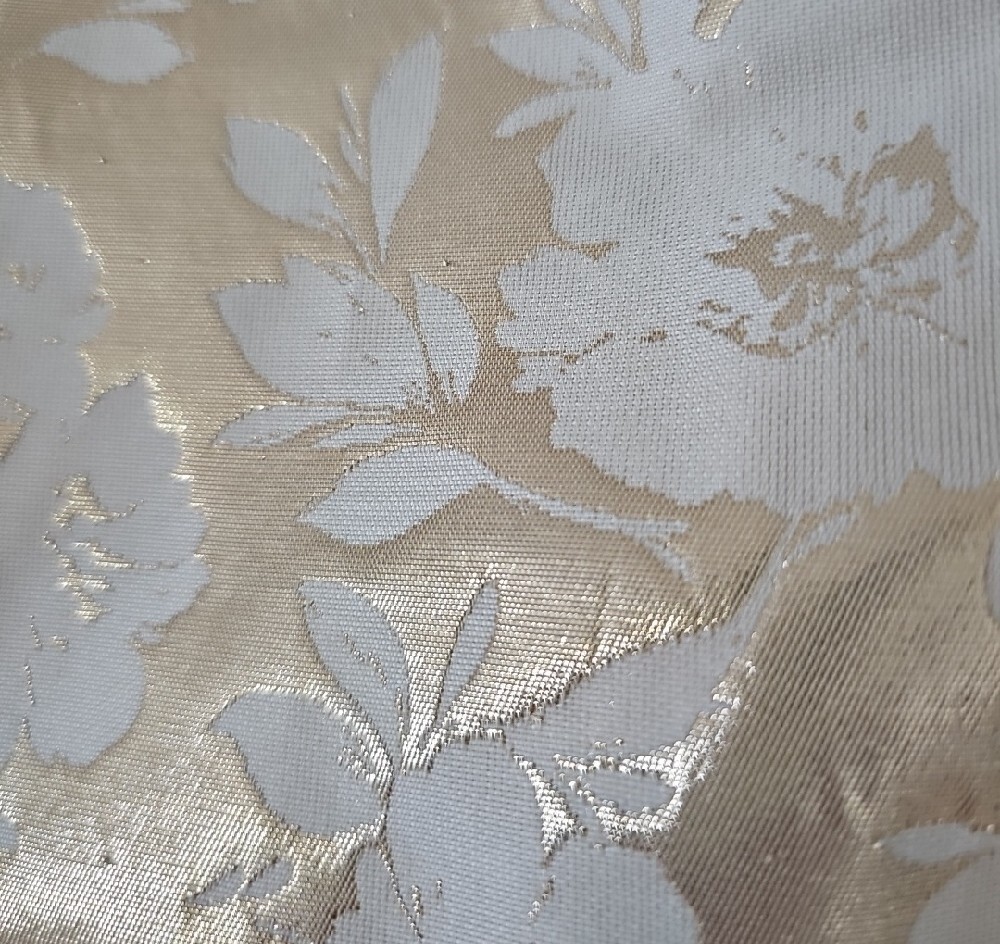 J. Crew Factory Metallic Floral Jacquard A-Line Skirt Size 10 in Ivory and Gold - Picture 4 of 14